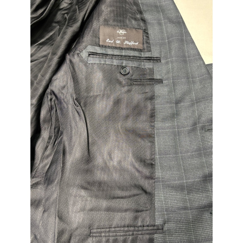 Canali x Su Misura Wool Plaid Windownpane Blazer Jacket Mens Italy Made 44L - Picture 6 of 15